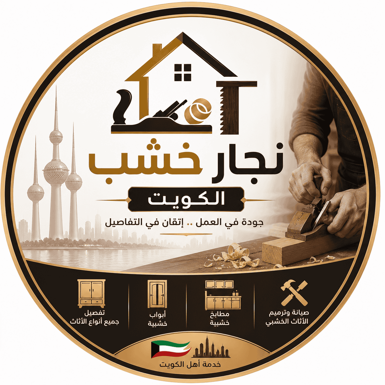 شعار نجار خشب الكويت | دقة وحرفية في أعمال النجارة